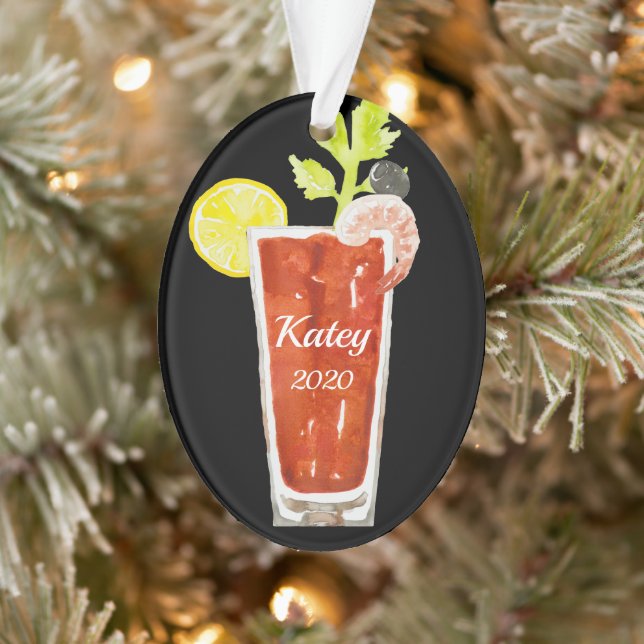 Bloody Mary Cocktail Personalized Ornament (Tree)