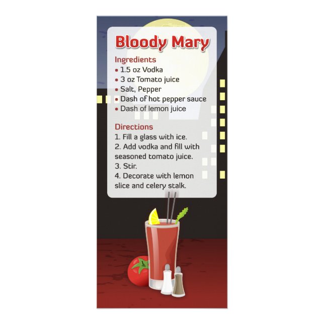 Bloody Mary Cocktail Recipe Invitation (Front)