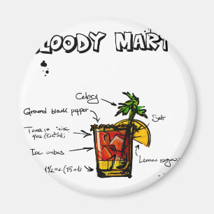 Bloody Mary Cocktail Recipe Magnet