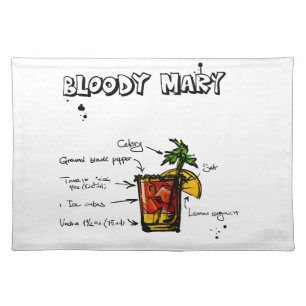 Bloody Mary Cocktail Recipe Placemat