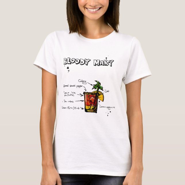 Bloody Mary Cocktail Recipe T-Shirt (Front)