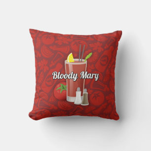 Bloody Mary Cocktail Throw Pillow