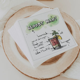 Bloody Mary Drink Recipe Cocktail Napkin