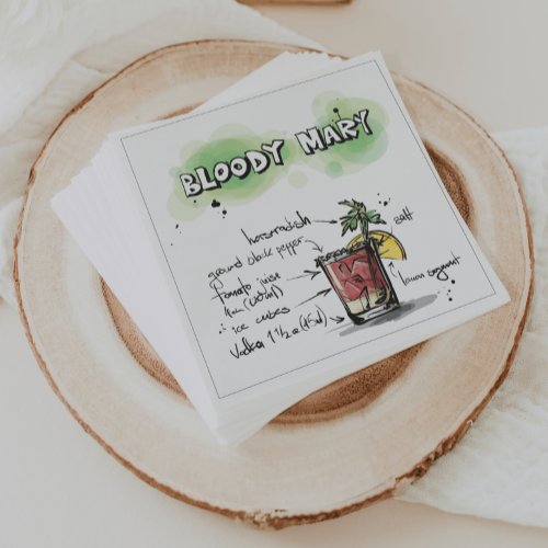 Bloody Mary Drink Recipe Cocktail Napkin