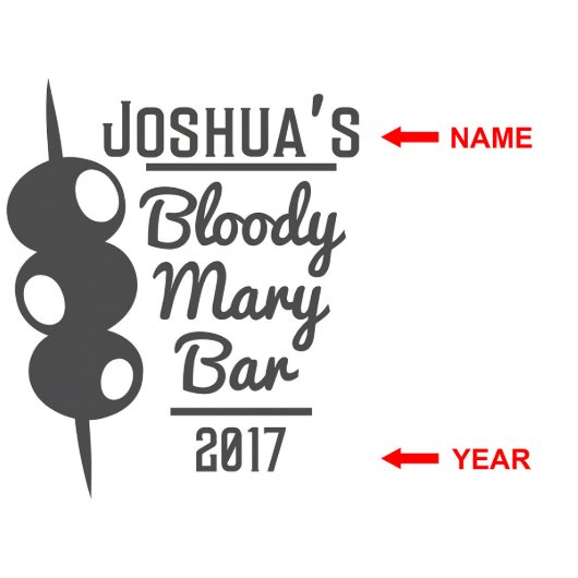 Bloody Mary Engraved Pint Cocktail Glass (Design)
