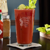 Bloody Mary Engraved Pint Cocktail Glass (Front)