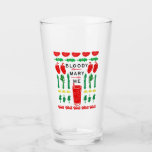 Bloody Mary Glass - Block Print Design<br><div class="desc">Enjoy this whimsical glass that will elevate your bloody mary enjoyment-- and reminds you not to forget your favorite accoutrements! The design was created by Kansas City artist Nate Crosser using linocut block printing techniques. This will make a great gift for the bloody mary lover in your life; there is...</div>