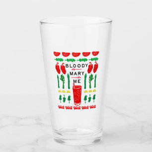 Bloody Mary Glass - Block Print Design