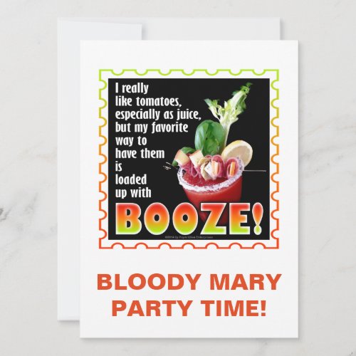 BLOODY MARY Loaded Up with Booze Invitation
