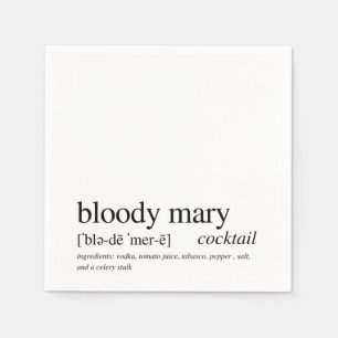 Bloody Mary Modern Quote Black Typography Cocktail Napkins