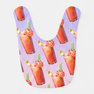 Bloody Mary Pattern: Surreal Tomato Repeat Art Baby Bib