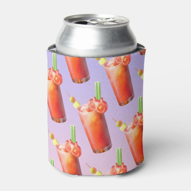 Bloody Mary Pattern: Surreal Tomato Repeat Art Can Cooler (Can Front)
