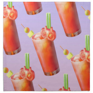 Bloody Mary Pattern: Surreal Tomato Repeat Art Cloth Napkin