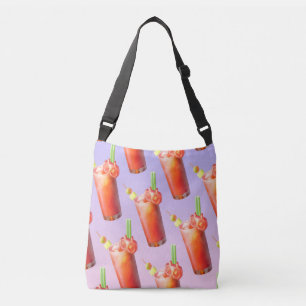 Bloody Mary Pattern: Surreal Tomato Repeat Art Crossbody Bag