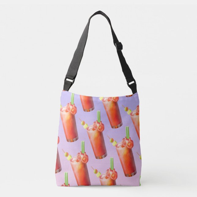 Bloody Mary Pattern: Surreal Tomato Repeat Art Crossbody Bag (Front)