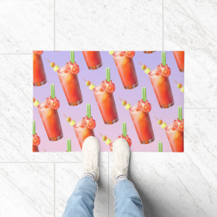 Bloody Mary Pattern: Surreal Tomato Repeat Art Doormat