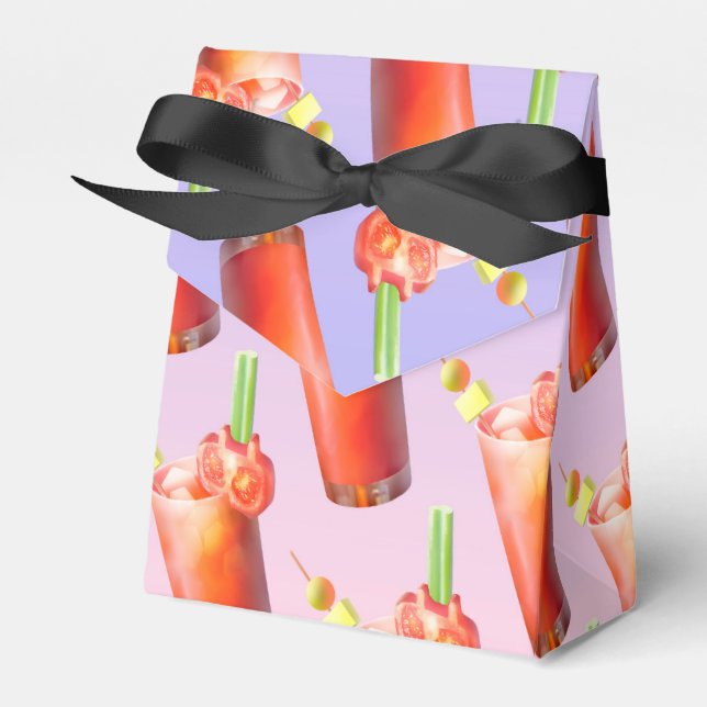 Bloody Mary Pattern: Surreal Tomato Repeat Art Favor Boxes (Front Side)