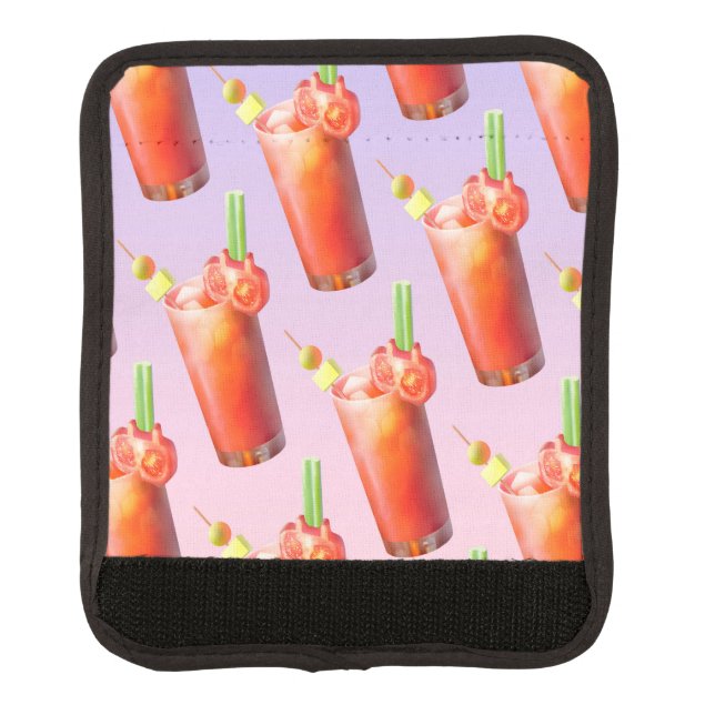 Bloody Mary Pattern: Surreal Tomato Repeat Art Luggage Handle Wrap (Front)