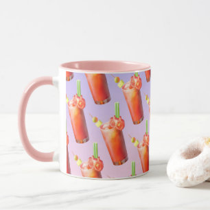Bloody Mary Pattern: Surreal Tomato Repeat Art Mug
