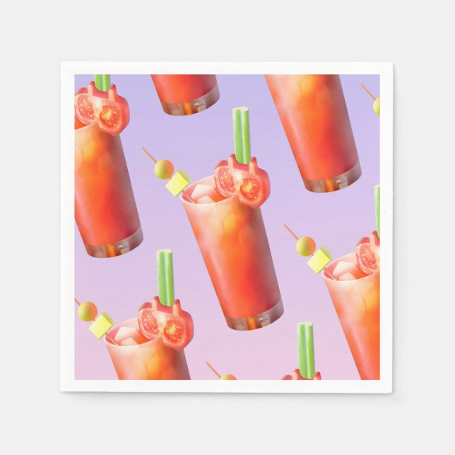 Bloody Mary Pattern: Surreal Tomato Repeat Art Napkins (Front)