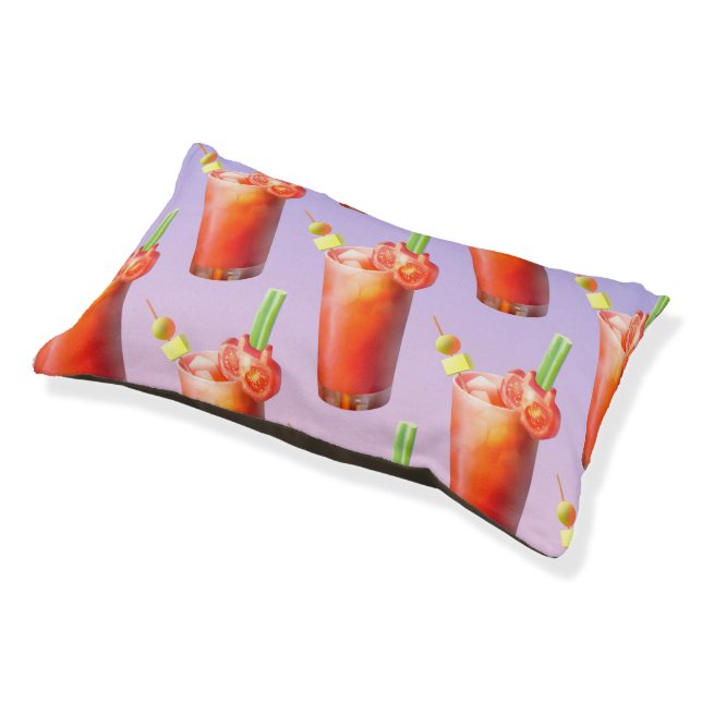 Bloody Mary Pattern: Surreal Tomato Repeat Art Pet Bed (Angled)