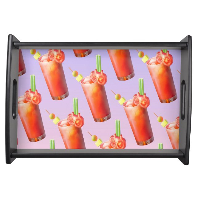 Bloody Mary Pattern: Surreal Tomato Repeat Art Serving Tray (Front)