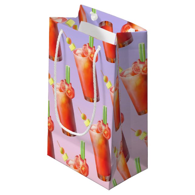 Bloody Mary Pattern: Surreal Tomato Repeat Art Small Gift Bag (Front Angled)