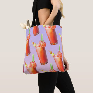 Bloody Mary Pattern: Surreal Tomato Repeat Art Tote Bag