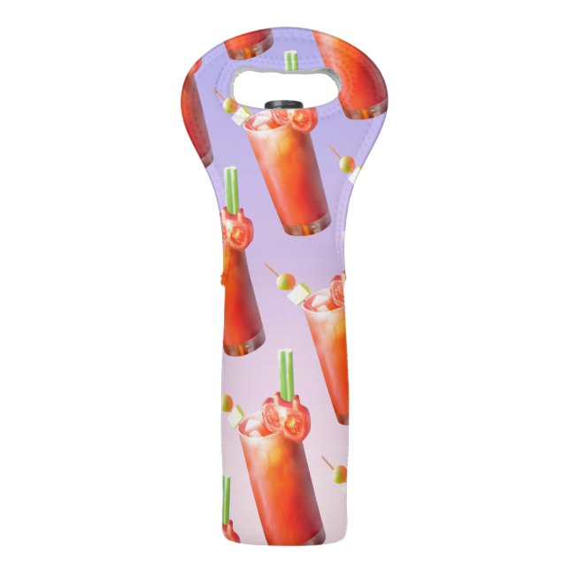 Bloody Mary Pattern: Surreal Tomato Repeat Art Wine Bag (Front)
