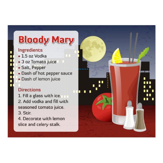 Bloody Mary Recipe Card