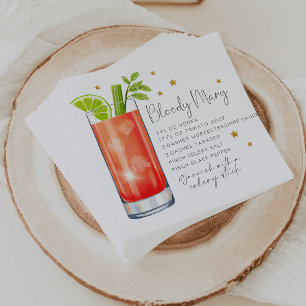 Bloody Mary Recipe Cocktail Napkins
