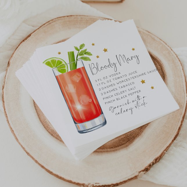 Bloody Mary Recipe Cocktail Napkins (Creator Uploaded)