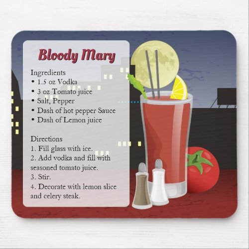 Bloody Mary Recipe Mouse Pad