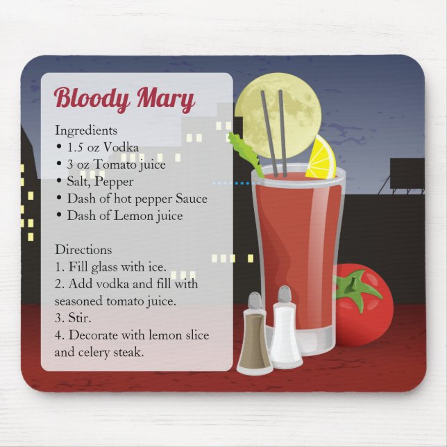 Bloody Mary Recipe Mouse Pad (Front)
