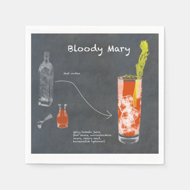 Bloody Mary Recipe Napkins (Front)
