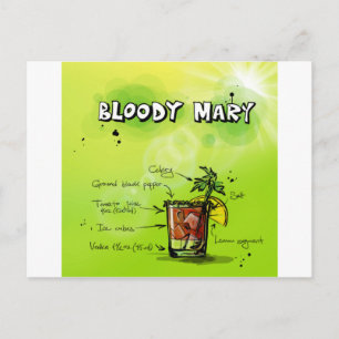 Bloody Mary Recipe Postcard