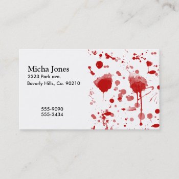Bloody Mess Drips Splatters Custom Color Bg Business Card by StarStruckDezigns at Zazzle