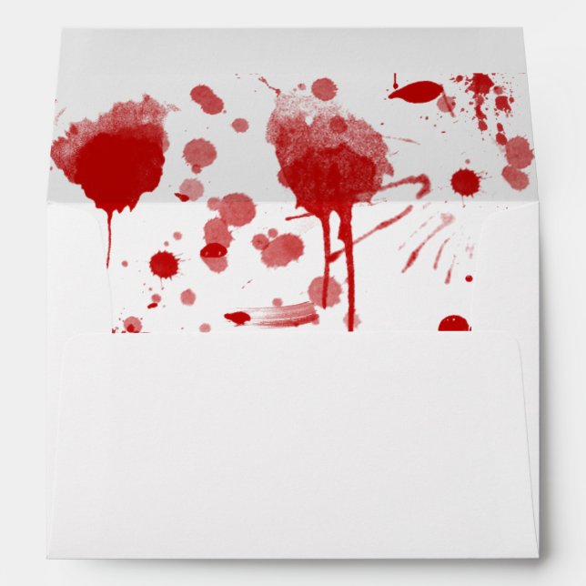 Bloody Mess Drips Splatters Custom Color BG Envelope (Back (Bottom))