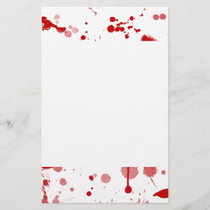 Bloody Mess Drips Splatters Custom Color BG Stationery