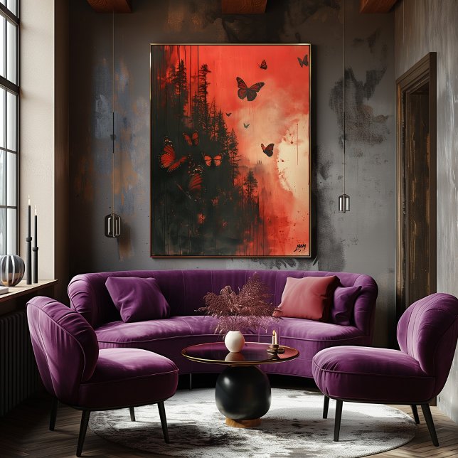 Bloody Moon Butterflies: Surreal Flight. Poster (Creator Uploaded)