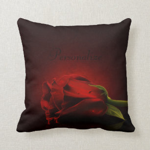 Bloody Red Rose Personalized Throw Pillow