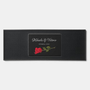 Bloody Rose elegant black Gothic wedding Bar Mat