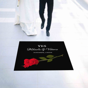 Bloody Rose Elegant Black Gothic Wedding Floor Decals