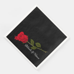 Bloody Rose Elegant Black Gothic Wedding Paper Dinner Napkins