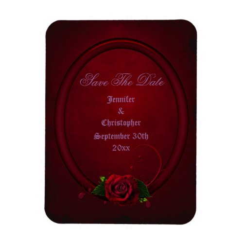 Bloody Rose Frame Save The Date Goth Wedding Magnet