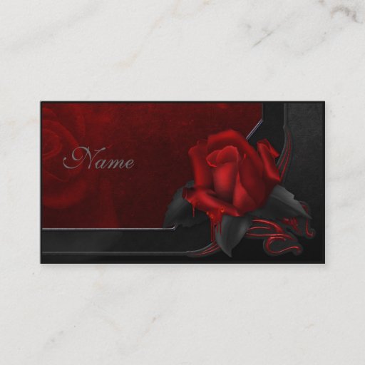 Customizable Bloody Rose - Gothic Design Business Card