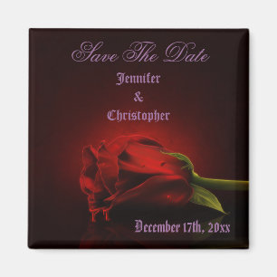 Bloody Rose Gothic Save The Date Wedding Magnet