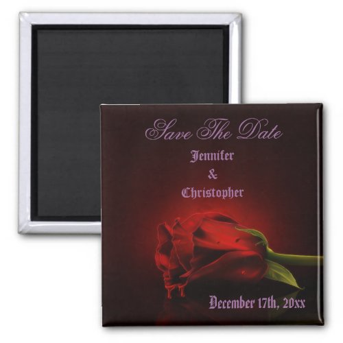 Bloody Rose Gothic Save The Date Wedding Magnet