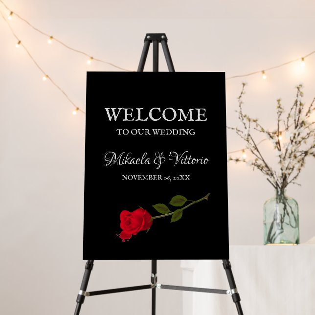 Bloody Rose Gothic Wedding Foam Board (In Situ (Stand))