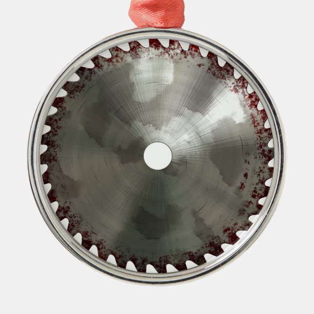 Bloody Saw Blade Metal Ornament (Front)